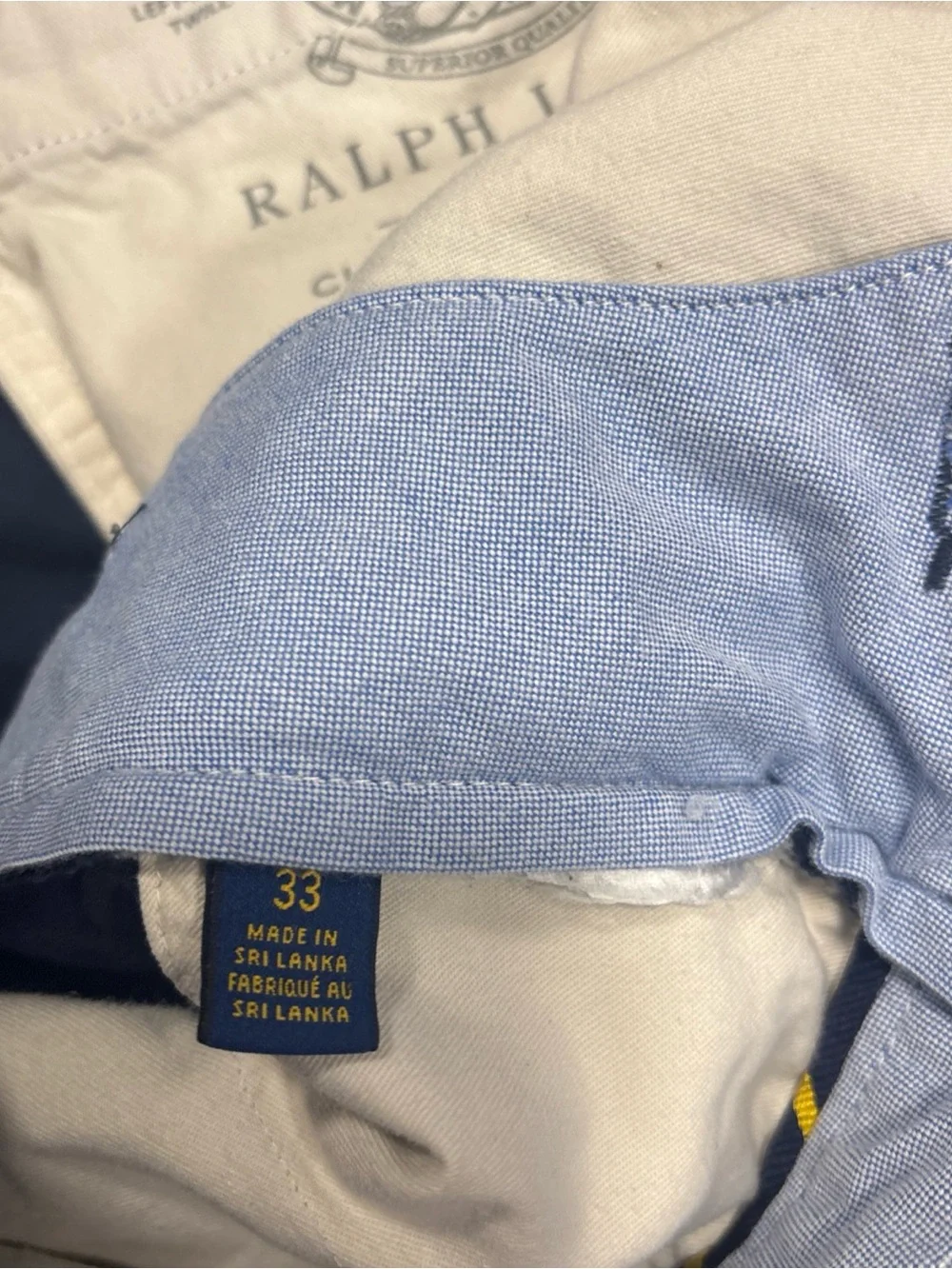 Polo Ralph Lauren Navy Blue All Over Embroidered Flag Chino Shorts Men’s 33